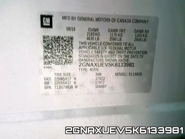2GNAXUEV5K6133981