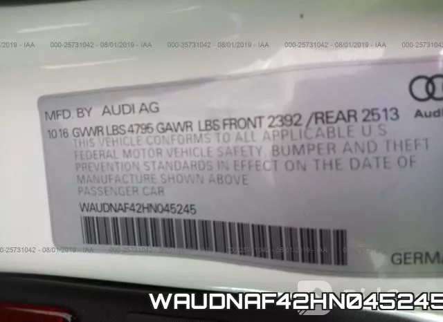 WAUDNAF42HN045245