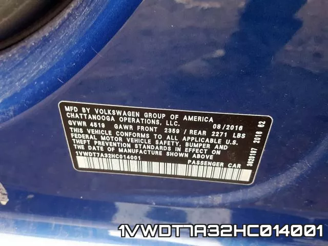 1VWDT7A32HC014001