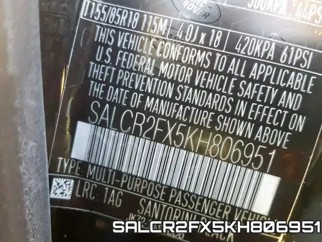 SALCR2FX5KH806951