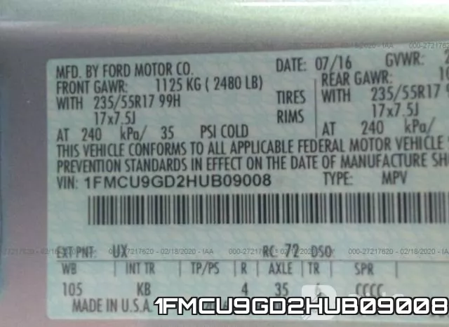 1FMCU9GD2HUB09008