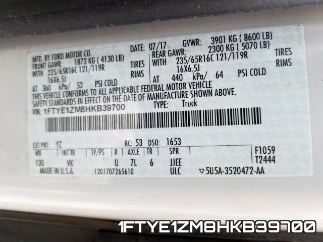 1FTYE1ZM8HKB39700