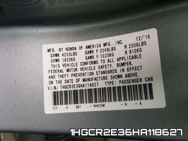 1HGCR2E36HA118627