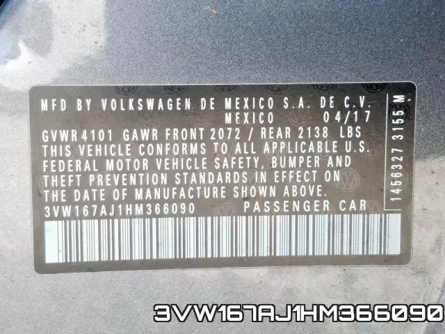 3VW167AJ1HM366090