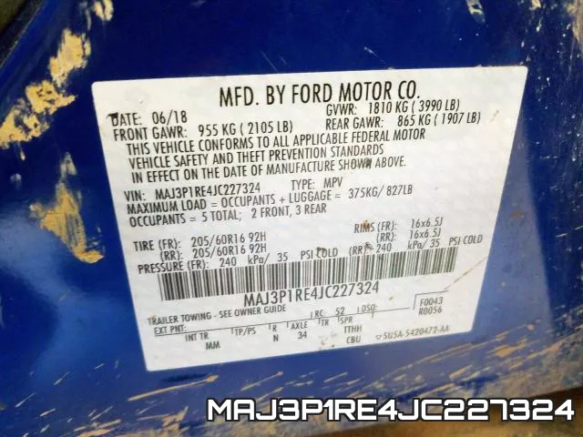 MAJ3P1RE4JC227324