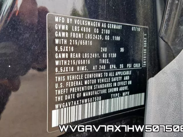 WVGAV7AX7HW507508