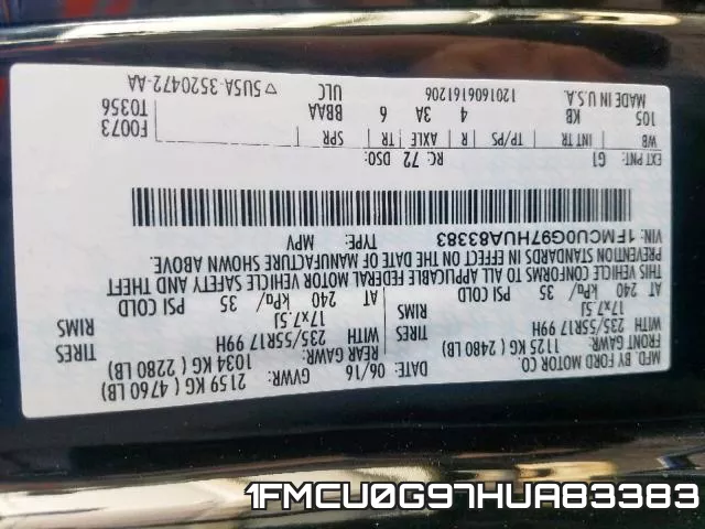 1FMCU0G97HUA83383