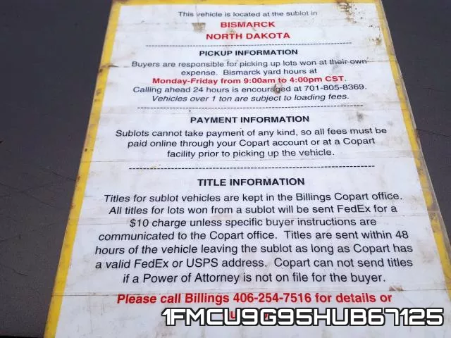 1FMCU9G95HUB67125