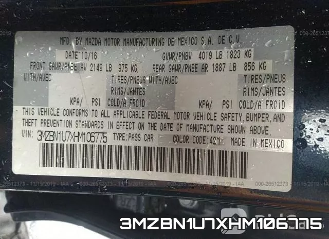 3MZBN1U7XHM106775