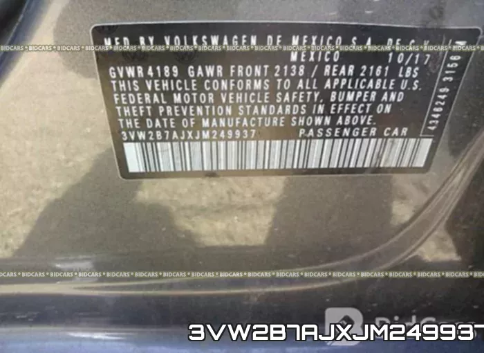 3VW2B7AJXJM249937