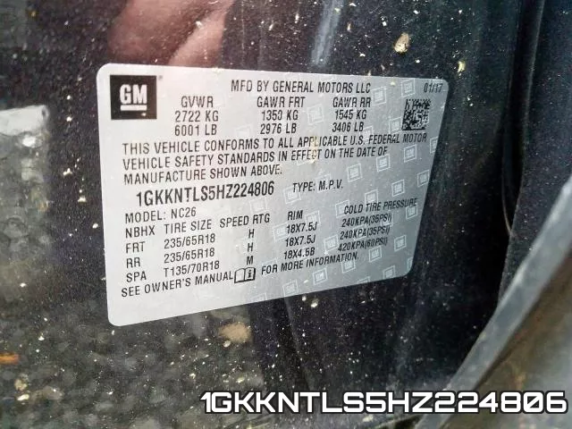 1GKKNTLS5HZ224806