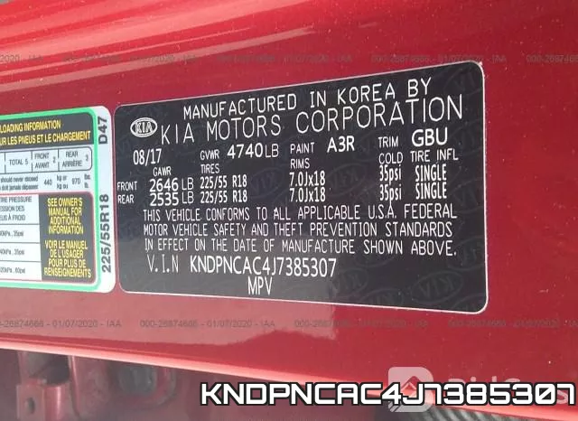 KNDPNCAC4J7385307
