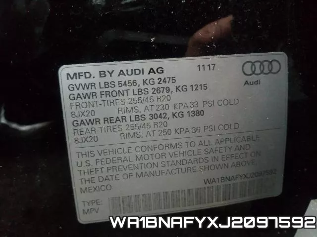 WA1BNAFYXJ2097592