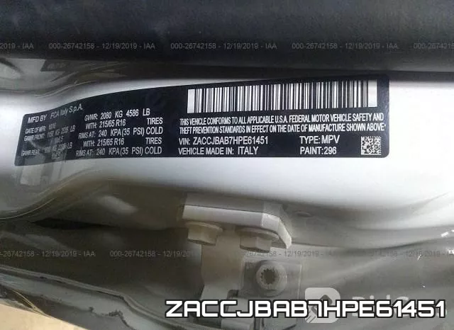 ZACCJBAB7HPE61451