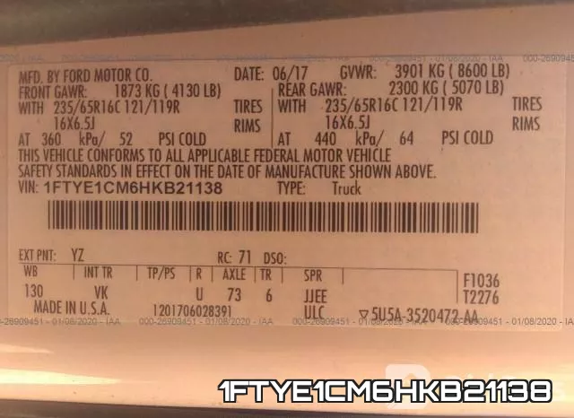 1FTYE1CM6HKB21138