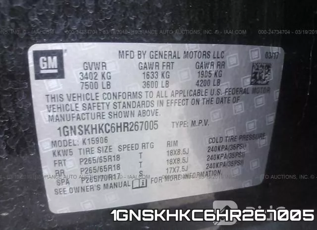 1GNSKHKC6HR267005