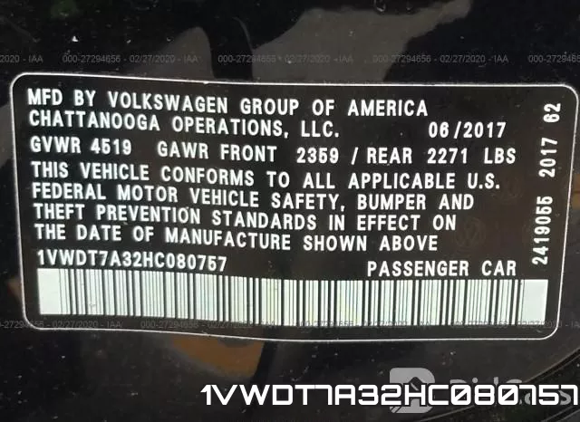 1VWDT7A32HC080757