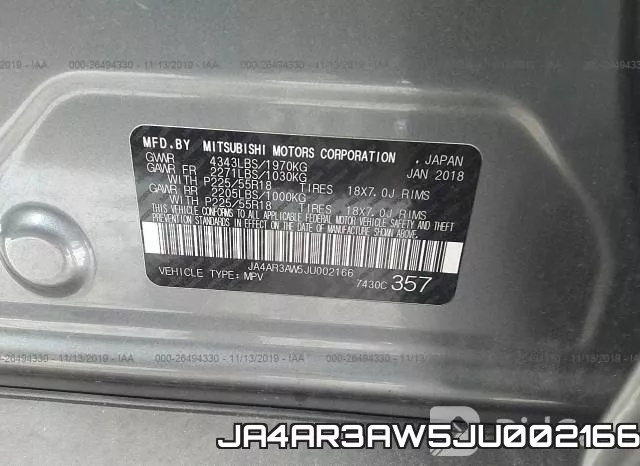 JA4AR3AW5JU002166