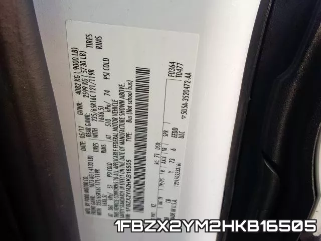 1FBZX2YM2HKB16505