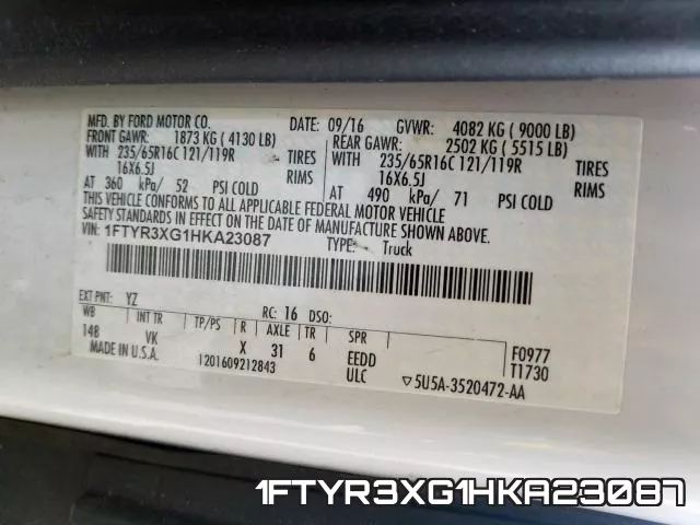 1FTYR3XG1HKA23087