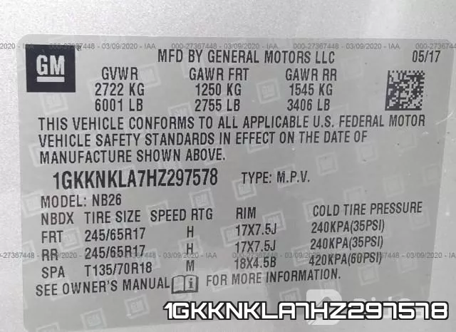 1GKKNKLA7HZ297578