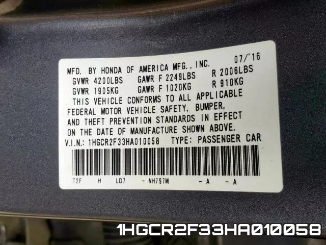 1HGCR2F33HA010058