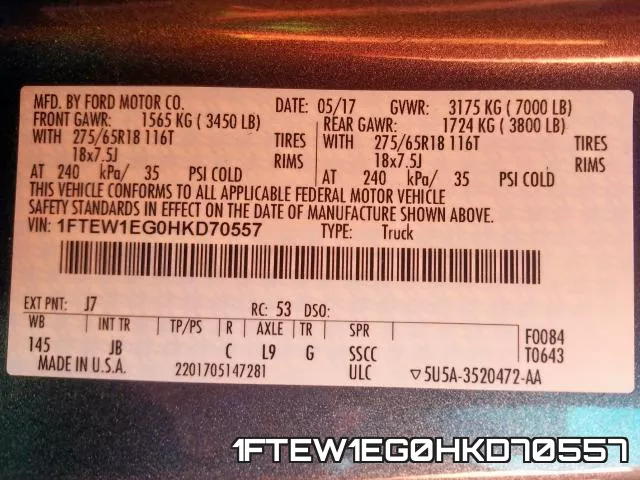 1FTEW1EG0HKD70557