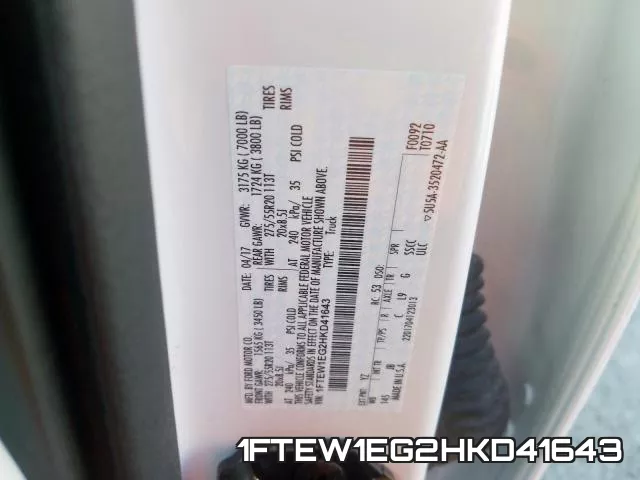 1FTEW1EG2HKD41643