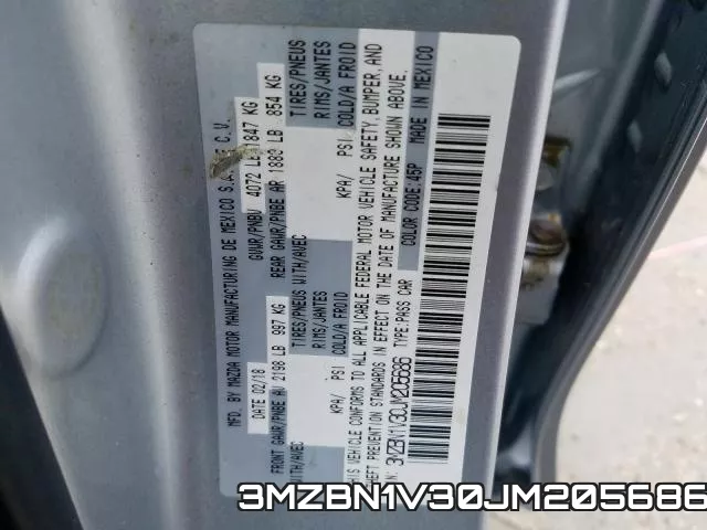3MZBN1V30JM205686