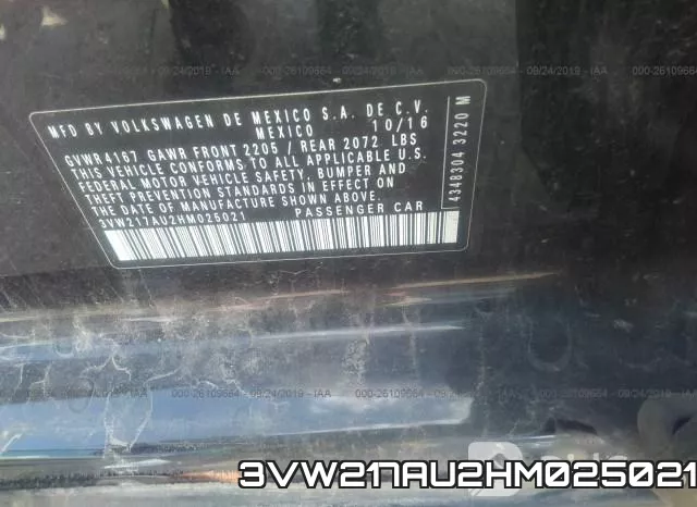 3VW217AU2HM025021