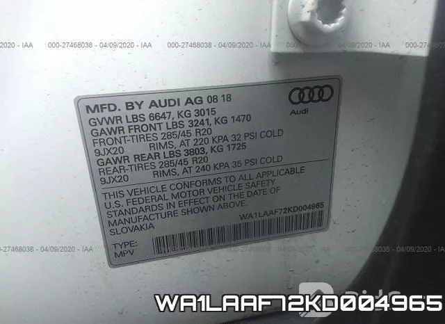 WA1LAAF72KD004965