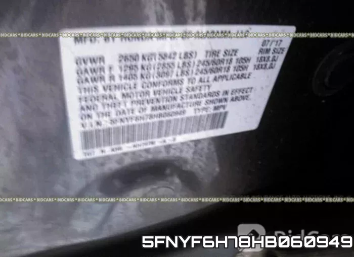 5FNYF6H78HB060949