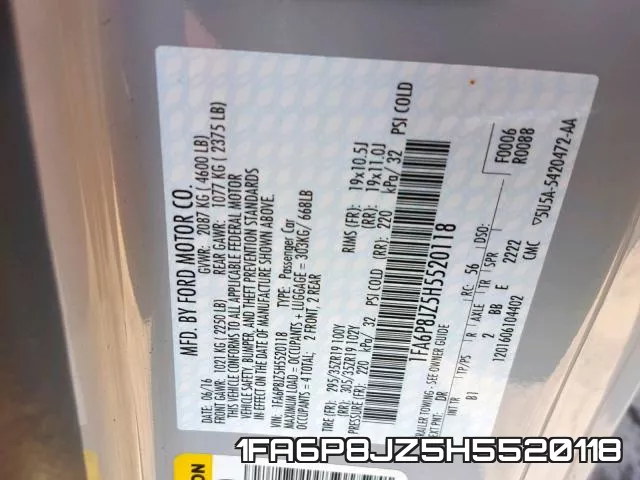 1FA6P8JZ5H5520118