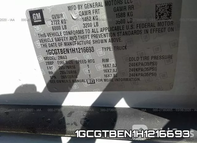 1GCGTBEN1H1216693