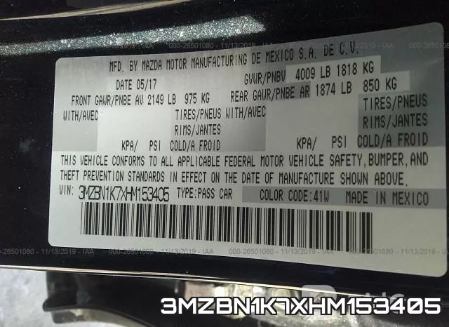 3MZBN1K7XHM153405