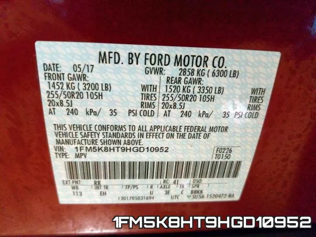 1FM5K8HT9HGD10952