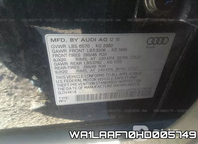 WA1LAAF70HD005749