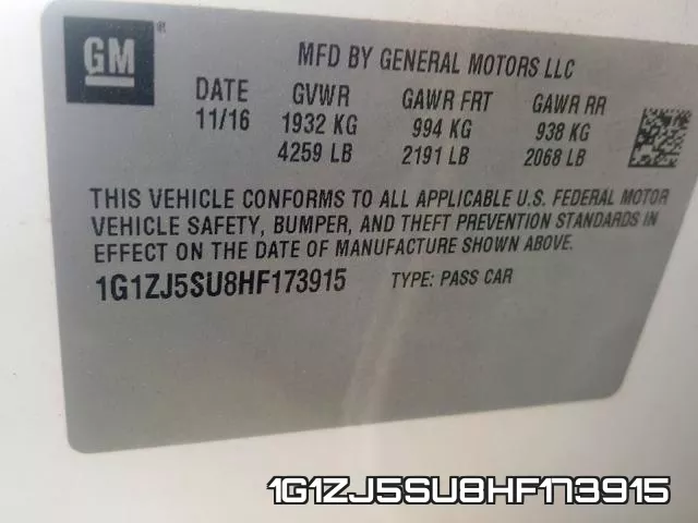 1G1ZJ5SU8HF173915