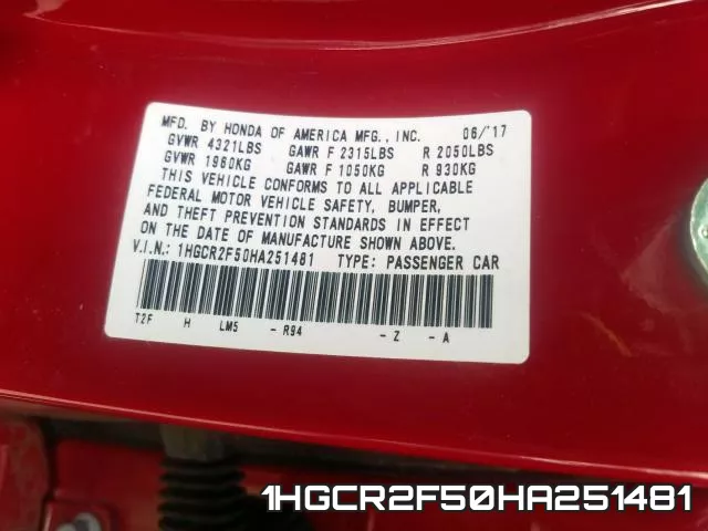1HGCR2F50HA251481