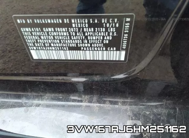 3VW167AJ6HM251162