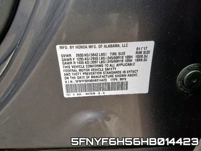 5FNYF6H56HB014423