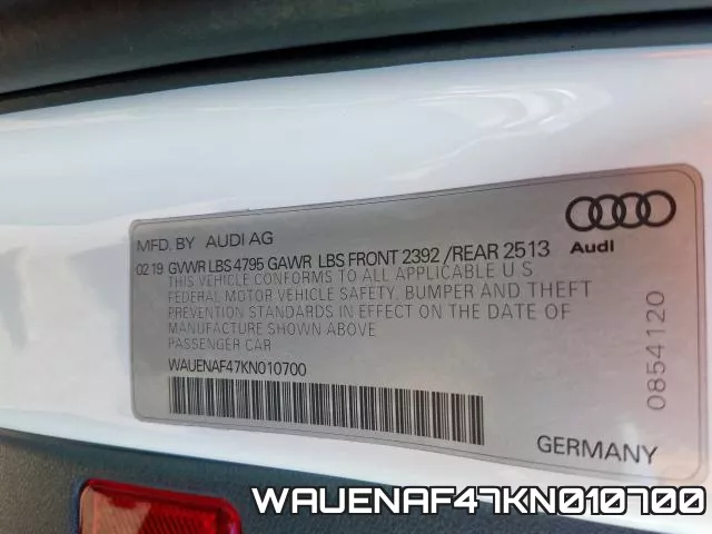 WAUENAF47KN010700