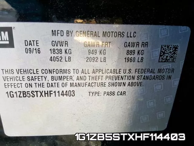 1G1ZB5STXHF114403