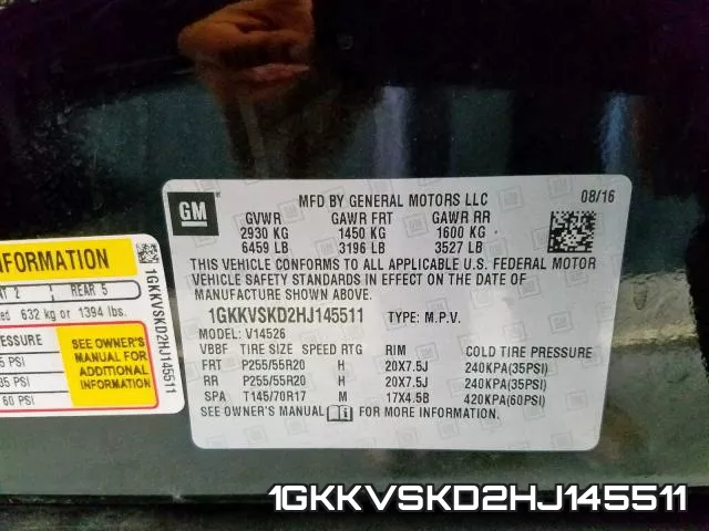 1GKKVSKD2HJ145511