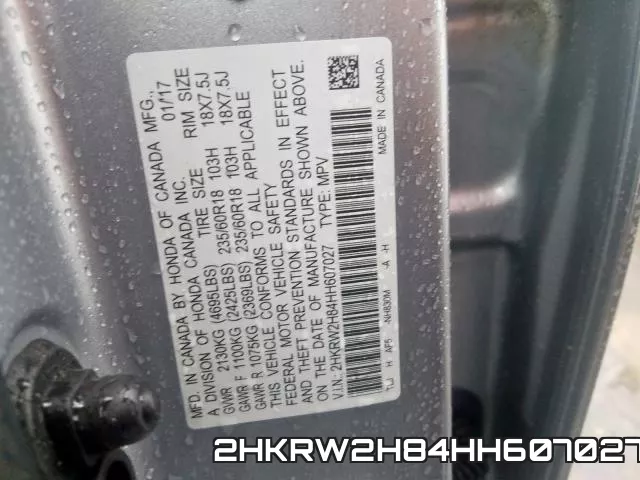 2HKRW2H84HH607027