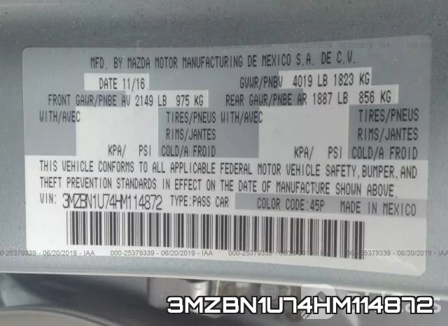 3MZBN1U74HM114872