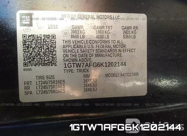 1GTW7AFG6K1202144