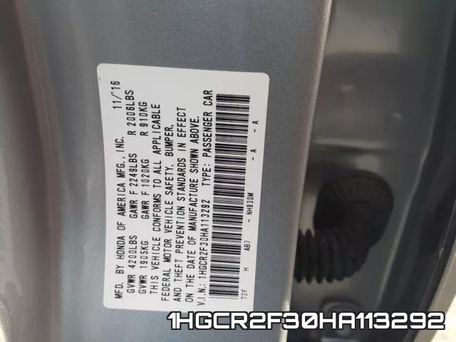 1HGCR2F30HA113292