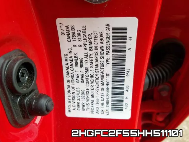 2HGFC2F55HH511101