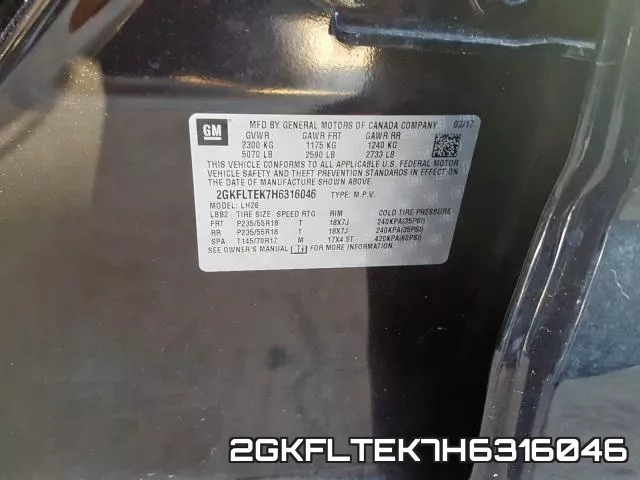 2GKFLTEK7H6316046